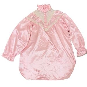 Vtg Amanda Payne Babydoll Nightwear Top W/lace Details Size L.
